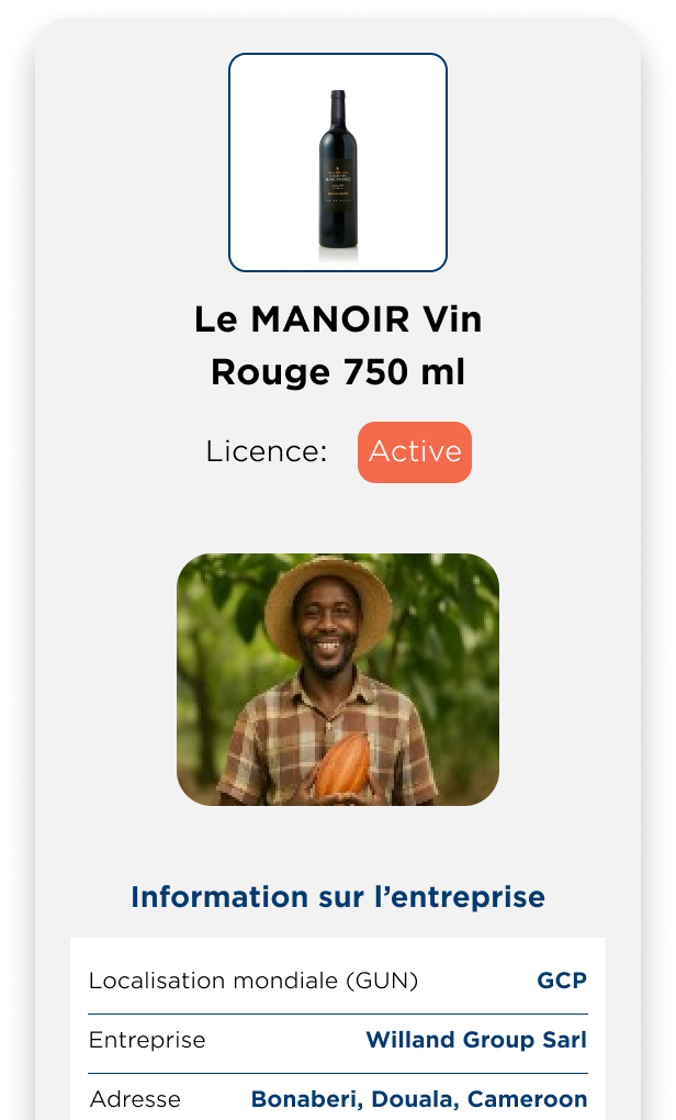 QR617 · Fiche produit GS1 Cameroun